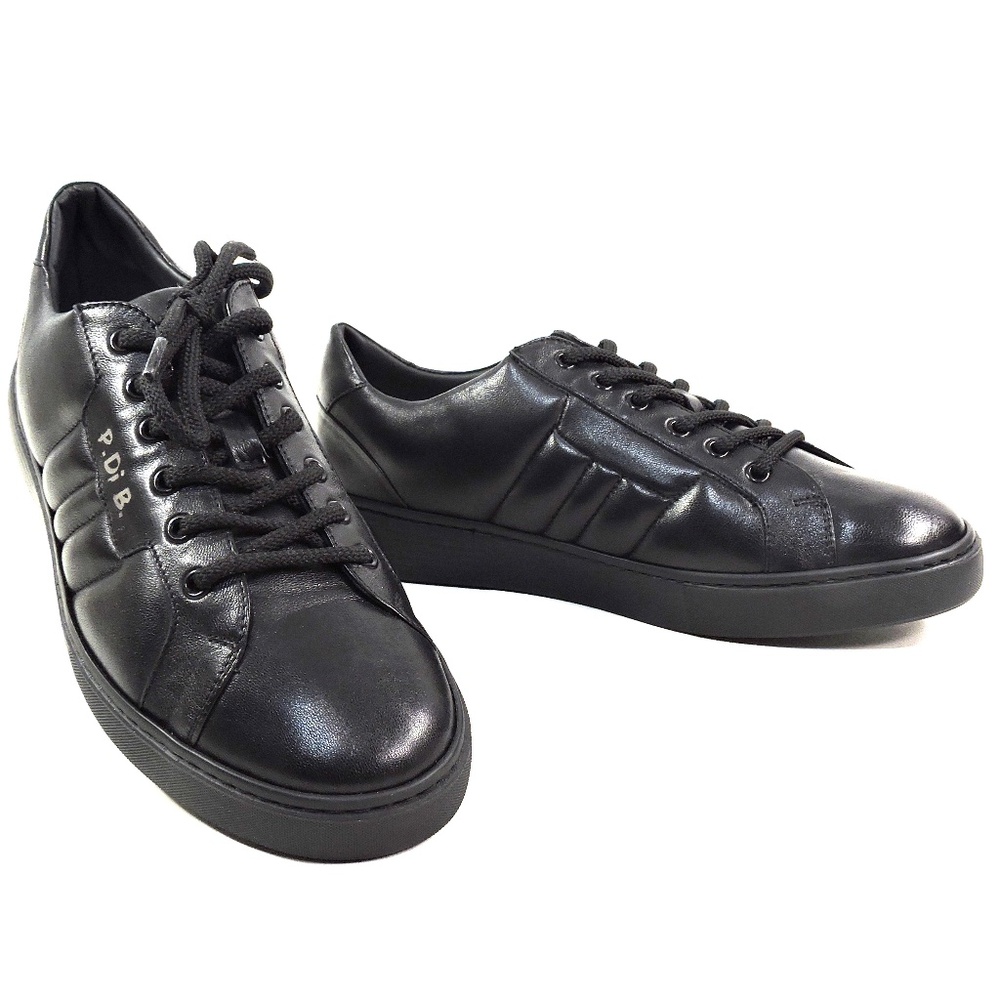 PRINCIPE DI BOLOGNA 🇮🇹 MEN'S BLACK SOFT LEATHER COMFORT SNEAKERS